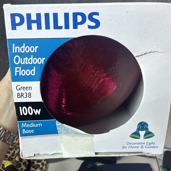 Philips 100 Watt Colored Flood Light Bulb Red BR38 - Picture 7 of 7